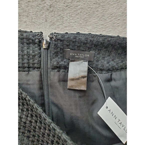 Ann Taylor A Line Skirt Women Size 6 Black Swiss Dot Polyester Lined Back Zipper - Picture 6 of 8